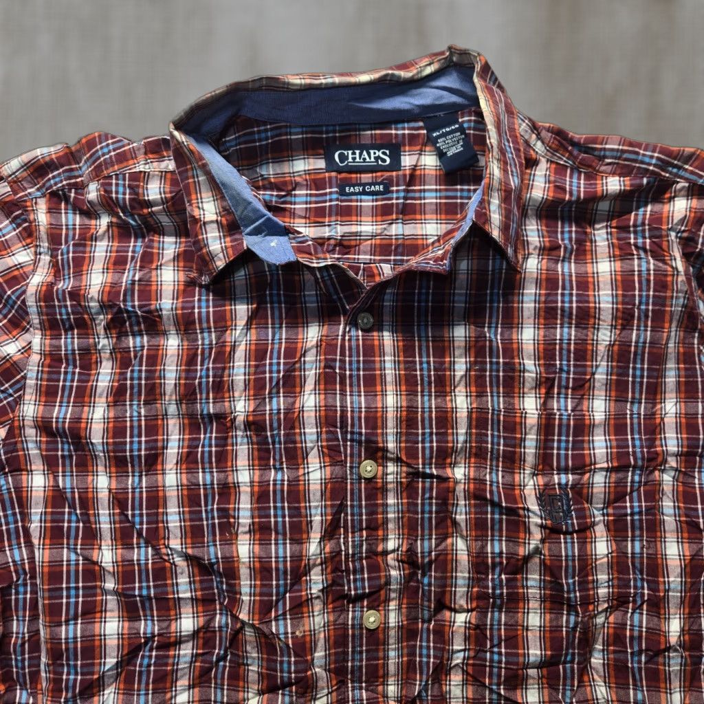 Chaps VINTAGE Chaps Ralph Lauren Shirt Red Plaid Button-Up Cotton Outdoors Mens XL Size US XL / EU 56 / 4 - 1 Thumbnail
