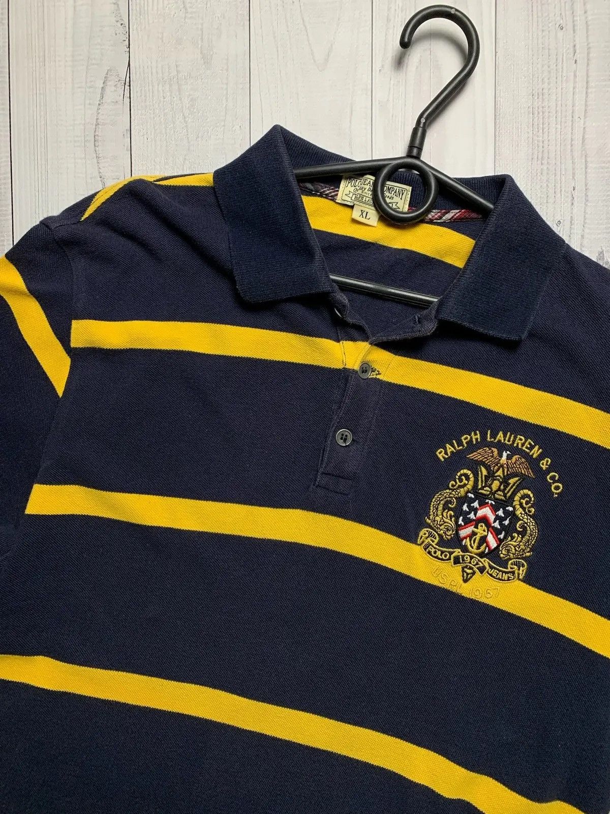 Polo Ralph Lauren Vintage polo Ralph Lauren striped rugby big logo Size US XL / EU 56 / 4 - 2 Thumbnail