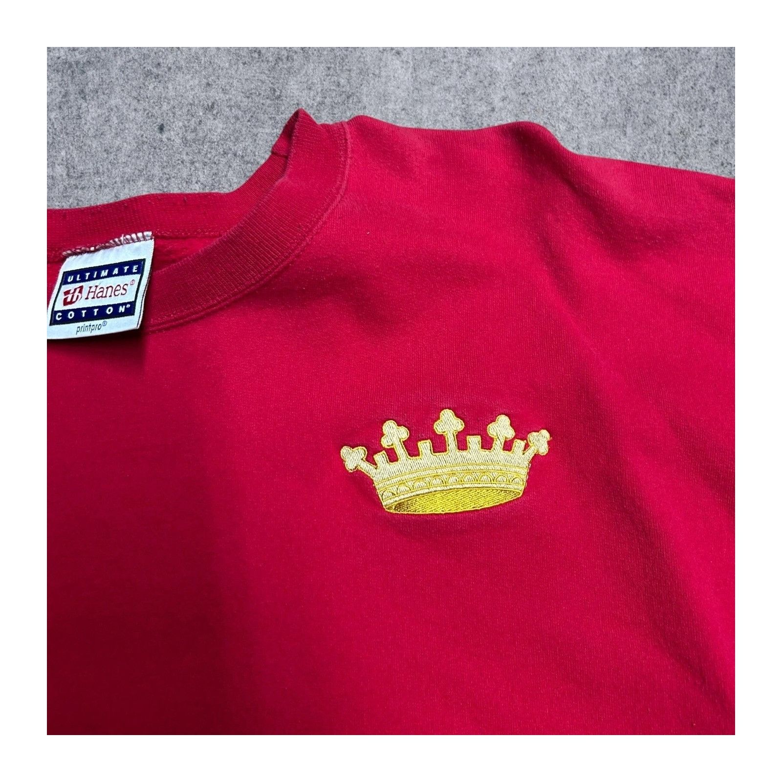 Vintage Vintage Y2K Red Sweatshirt King Crown 2XL Size US XXL / EU 58 / 5 - 2 Thumbnail
