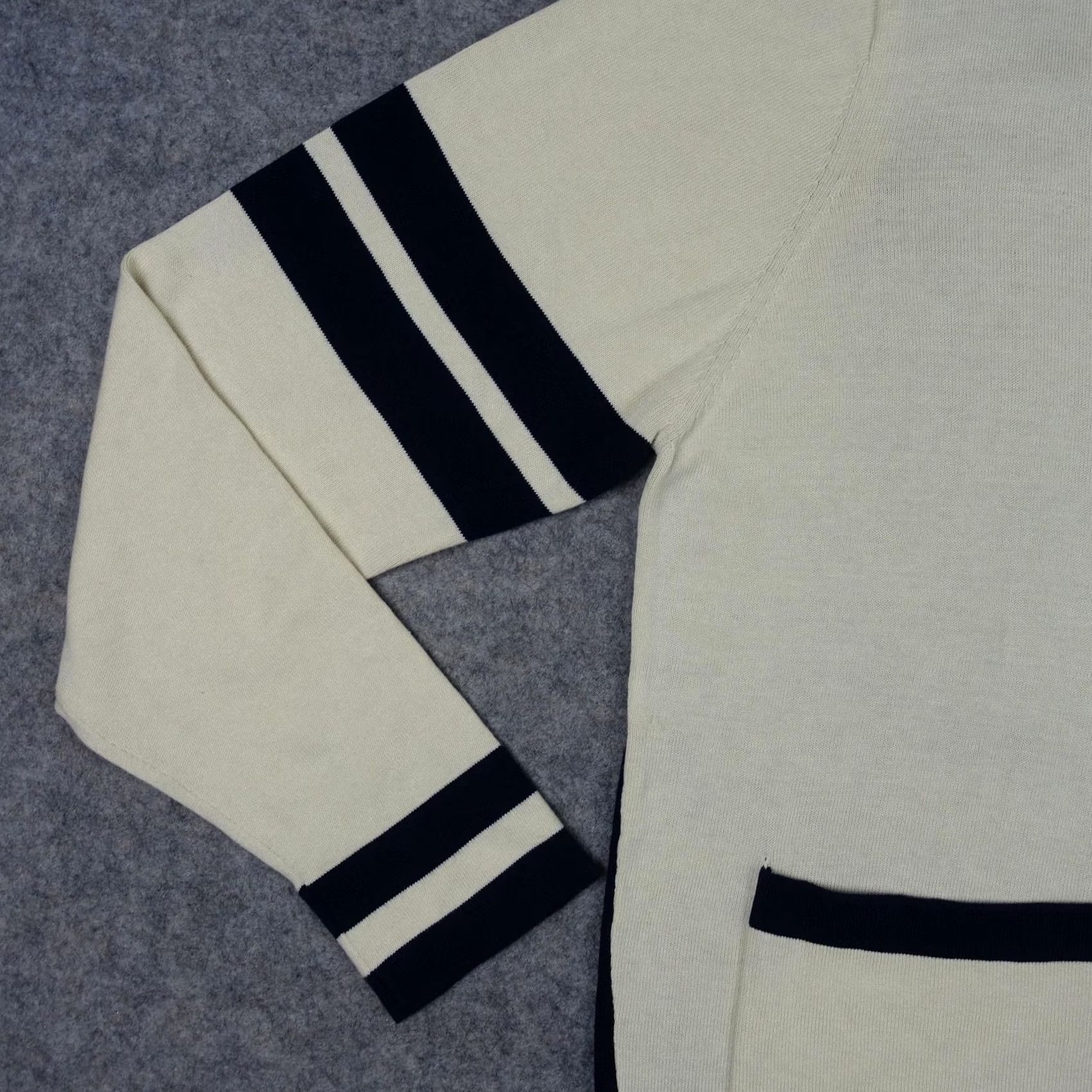 Vintage VINTAGE Triple Five Soul Cardigan Sweater Mens 2XL White Navy Striped V-Neck Pockets T5 Patch Knit Cotton White Mens Size US XXL / EU 58 / 5 - 6 Thumbnail