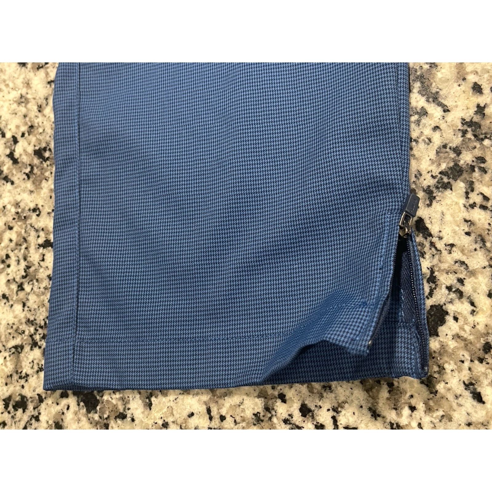 Bonobos Bonobos Golf Pants Size 33x32.5 Ankle Zip Blue Houndstooth Straight Performance Golf Size US 33 - 4 Thumbnail