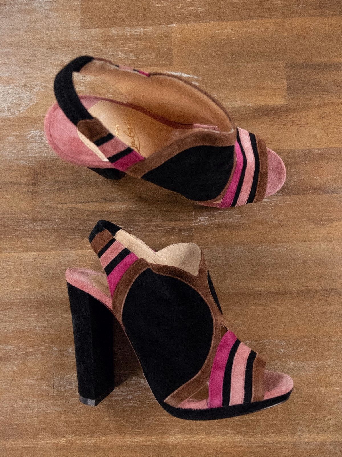 Christian Louboutin CHRISTIAN LOUBOUTIN Fourmi pink suede slingback sandals 6 36 Size US 6 / IT 36 - 1 Thumbnail