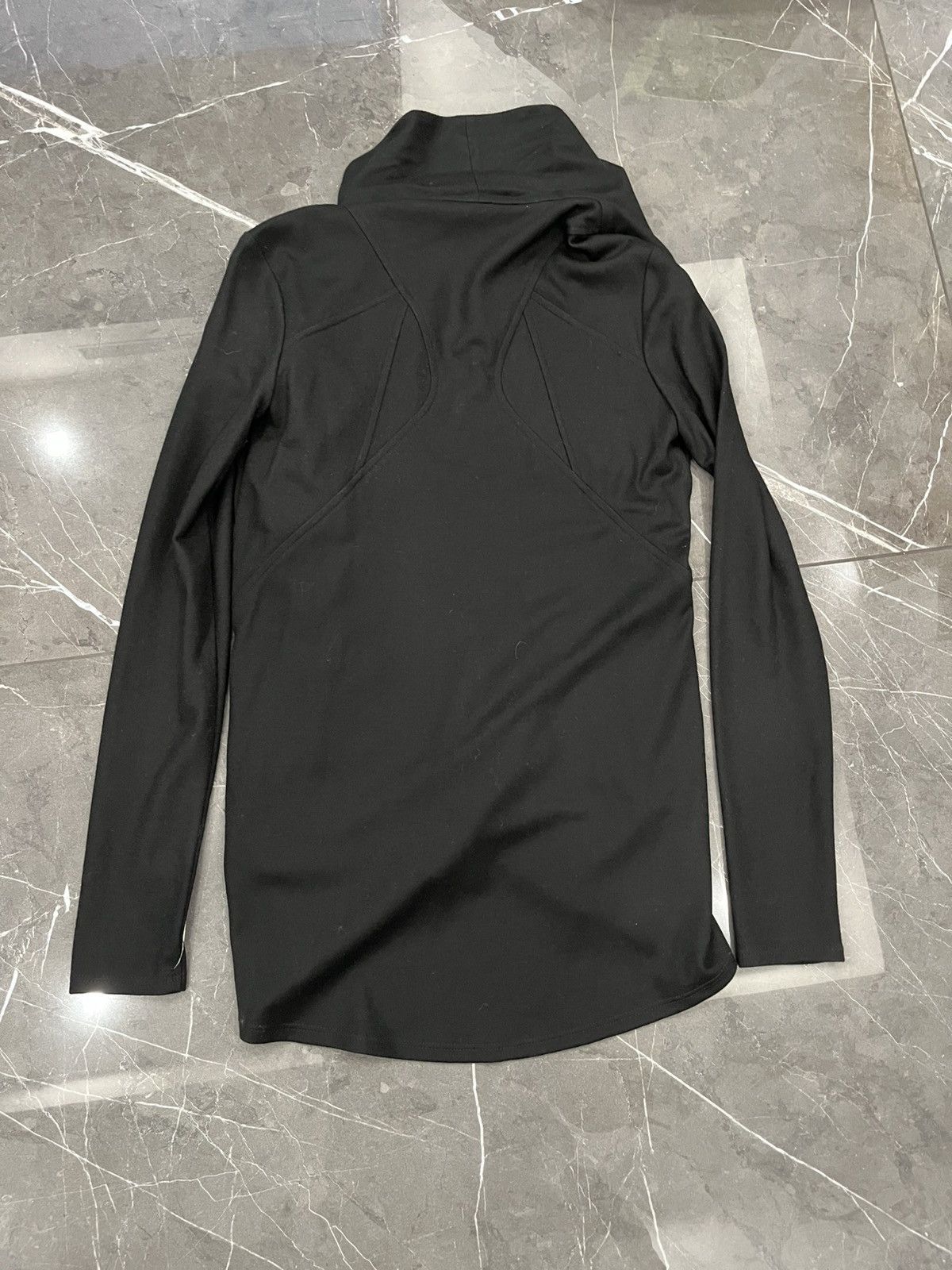 Helmut Lang Helmut Lang Asymmetrical Wool Motto Zip Shawl Jacket Black Size S / US 4 / IT 40 - 6 Thumbnail