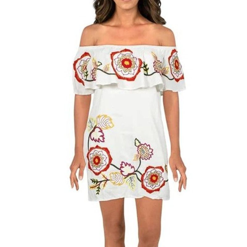 Red Carter RED CARTER Adelaide Floral Embroidered Mini Dress Sundress Size XS / US 0-2 / IT 36-38 - 1 Thumbnail