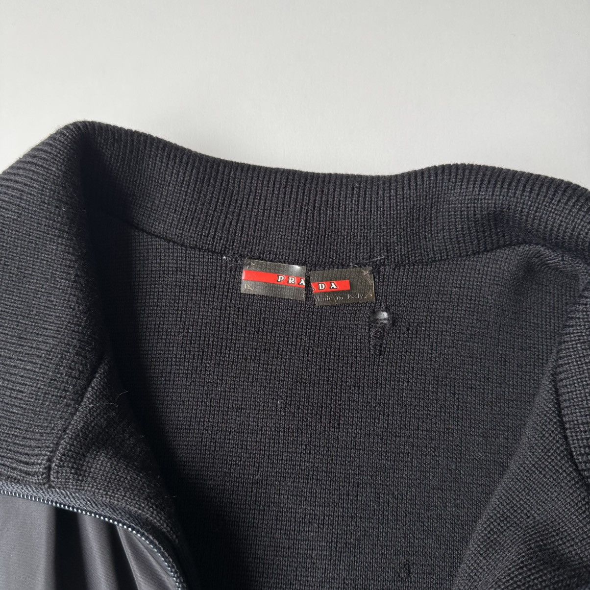 Prada Prada Black Nylon and Wool Jacket Made in Italy Bomber RARE Size US M / EU 48-50 / 2 - 6 Thumbnail