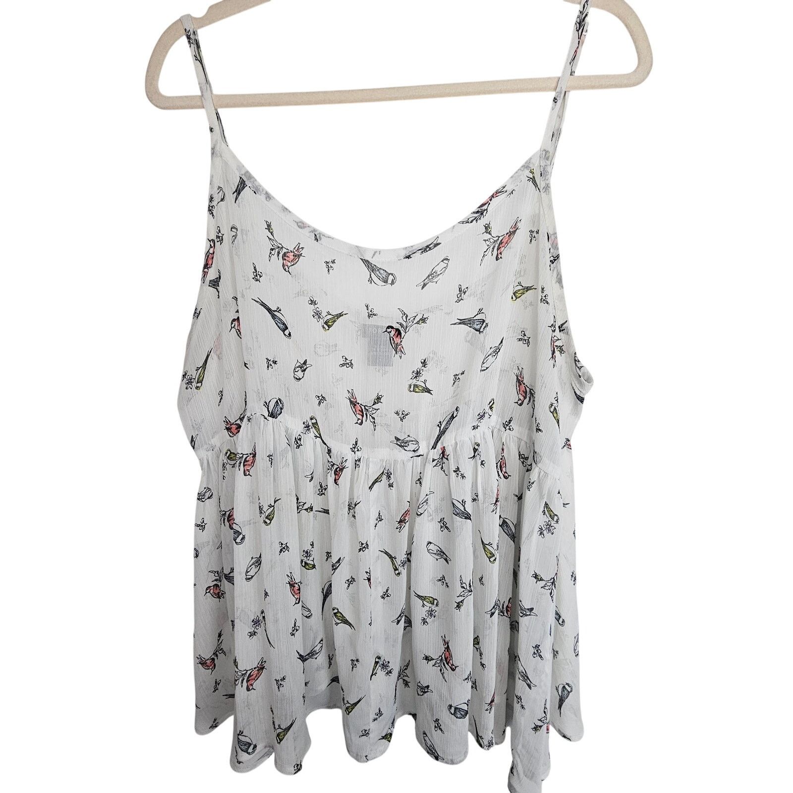 Torrid Torrid Womens Flowy Bird Print Flowy Tank Top Plus Size 2X Size XXL / US 16-18 / IT 52-54 - 1 Thumbnail