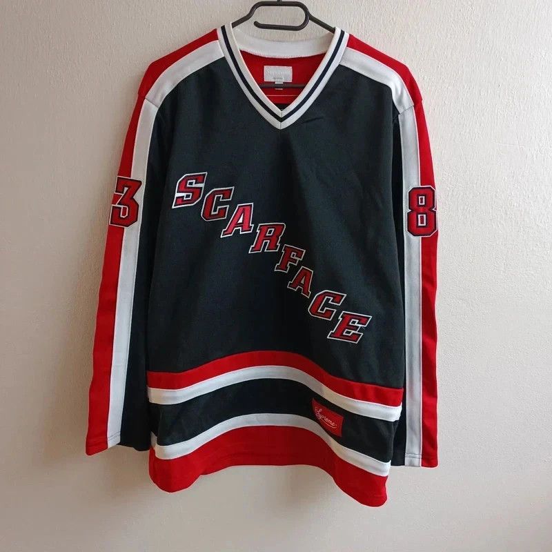 Supreme Supreme Scarface Tony Montana Black Red Hockey Jersey M 2017 Size US M / EU 48-50 / 2 - 1 Thumbnail