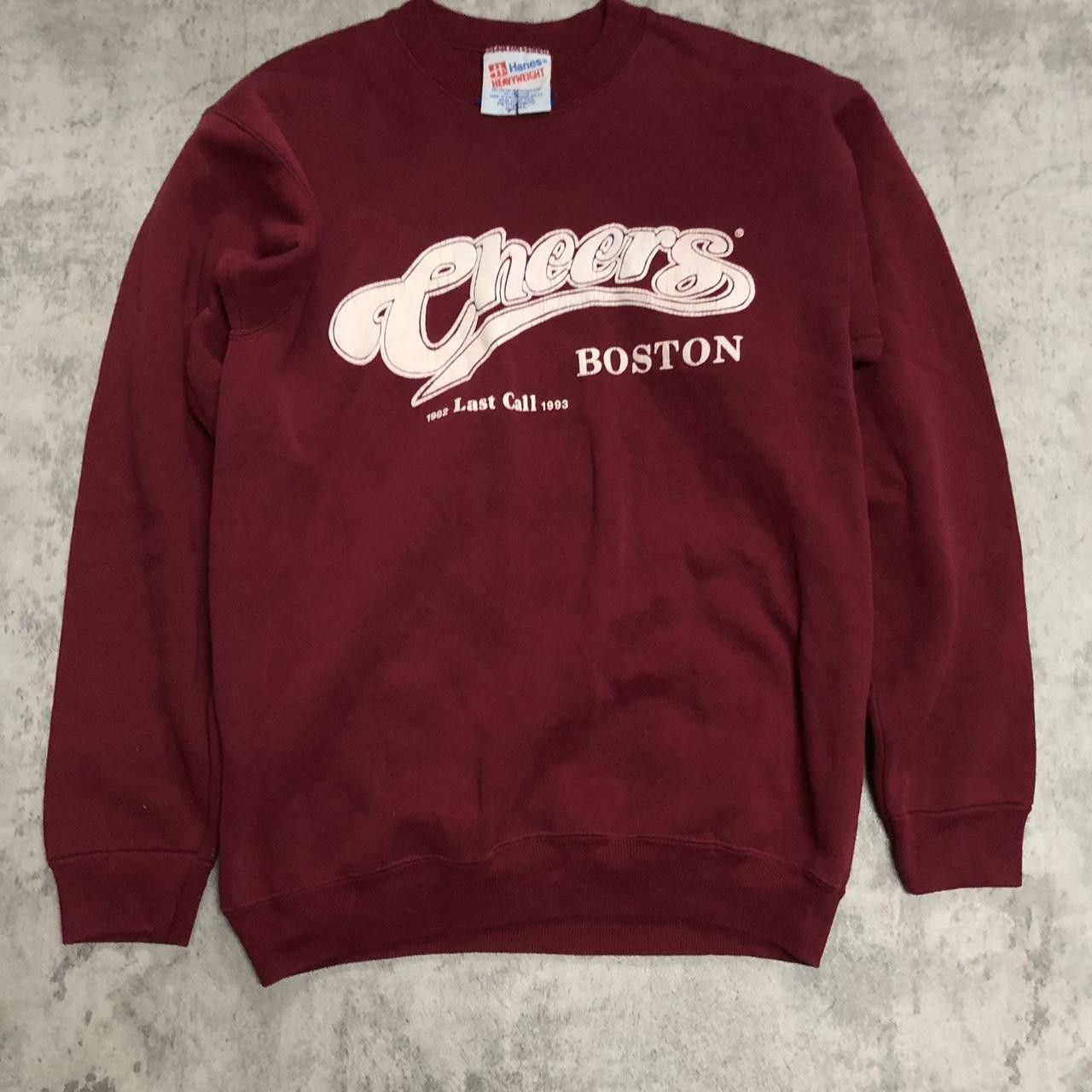 Hanes Burgundy Hanes crewneck sweatshirt with white "Cheers" logo Size US S / EU 44-46 / 1 - 1 Thumbnail