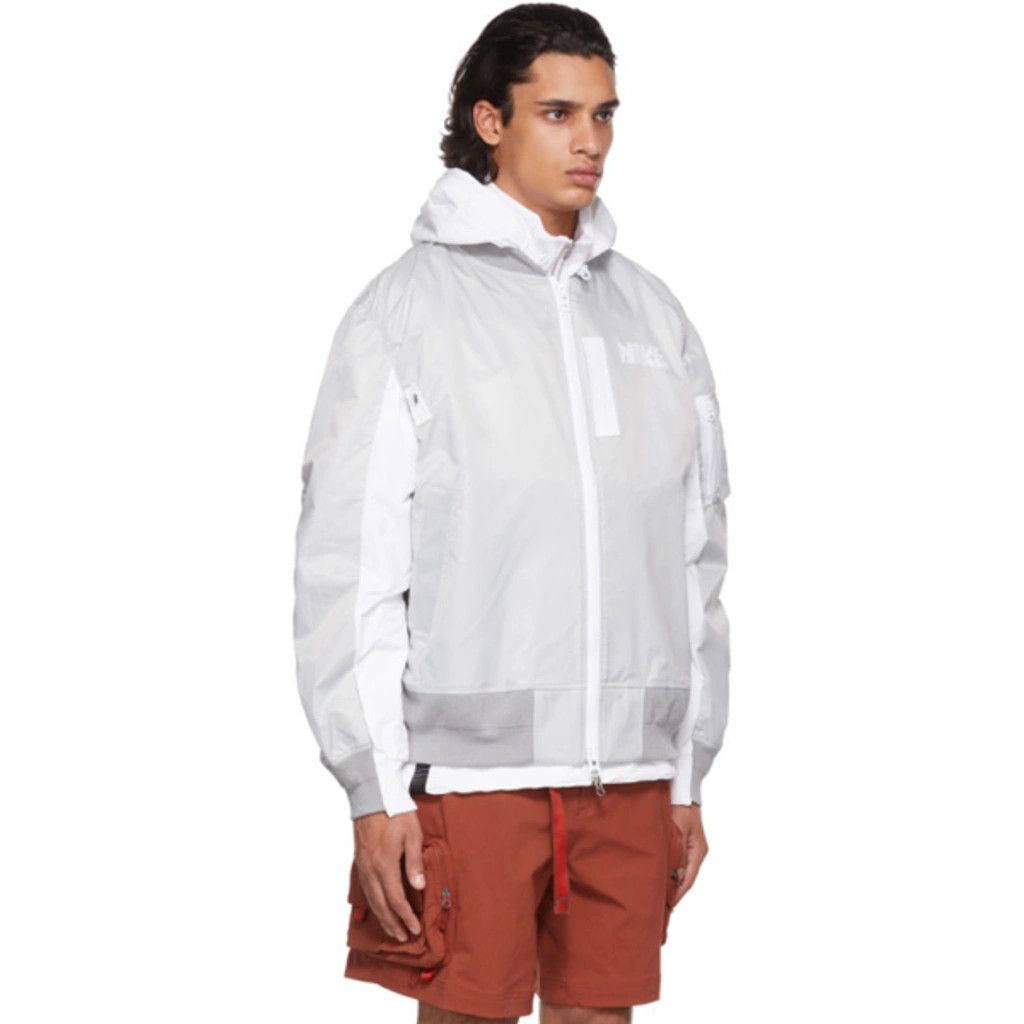 Nike × Sacai Nike x Sacai Layered Bomber hooded Jacket XS/S grey fog Size US S / EU 44-46 / 1 - 5 Thumbnail