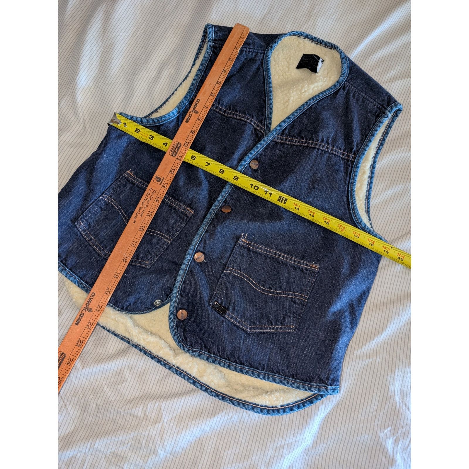 Sears Vintage 70's Sears Roebucks Sherpa Lined Denim Vest Medium Size US M / EU 48-50 / 2 - 4 Thumbnail