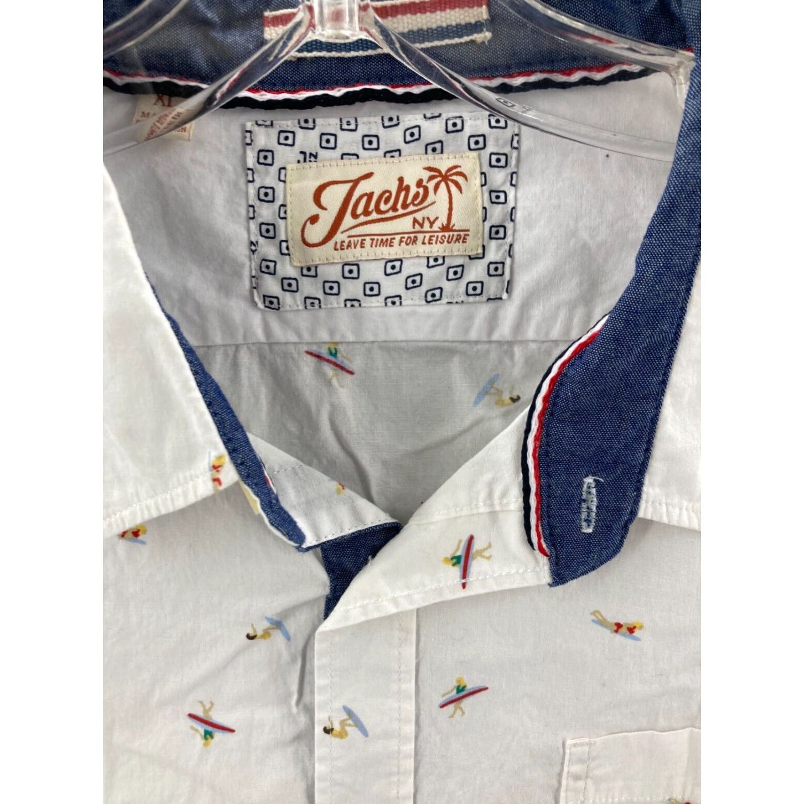 Vintage JACHS New York Shirt Mens XL Button Up Casual Surfer Print Short Sleeve Size US XL / EU 56 / 4 - 6 Thumbnail