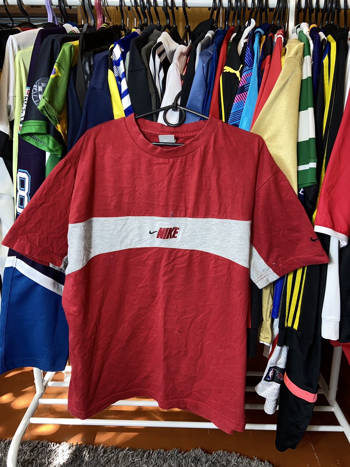 Nike × Vintage NIKE VINTAGE 00s CENTRE LOGO SWOOSH COTTON ADULT SHIRT Size US L / EU 52-54 / 3 - 1 Thumbnail