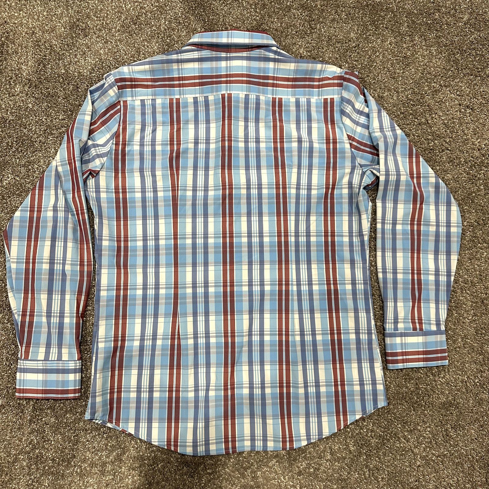 Mizzen+Main Mizzen+Main Shirt Mens Large Trim Fit Performance Blue Plaid Size US L / EU 52-54 / 3 - 6 Thumbnail