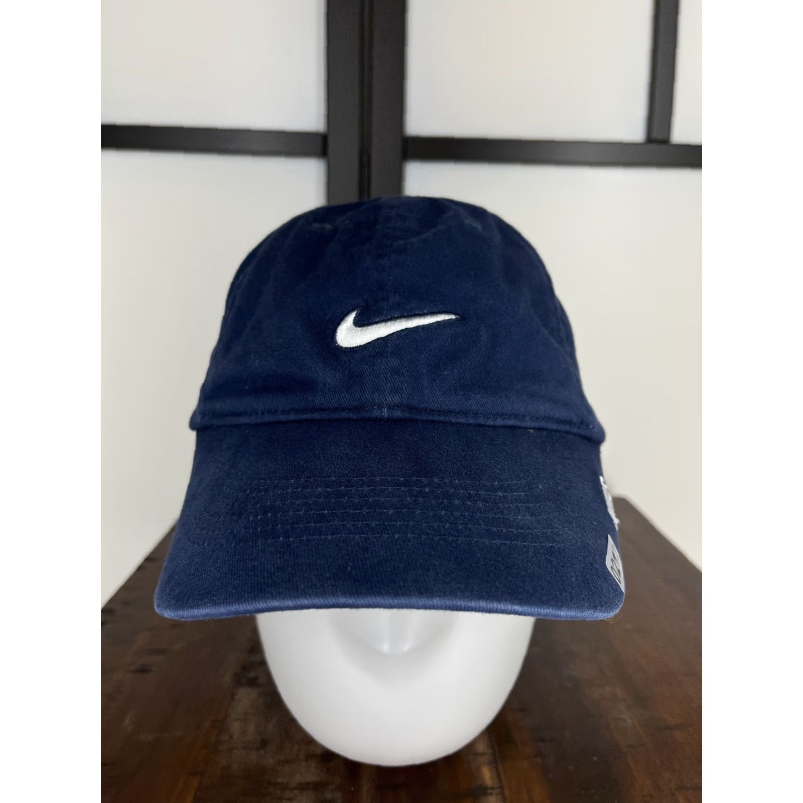 Nike Nike Hat Cap Fitted Adult One Size Blue Swoosh Stretch Cotton Blend Golf Golfer Size ONE SIZE - 2 Thumbnail