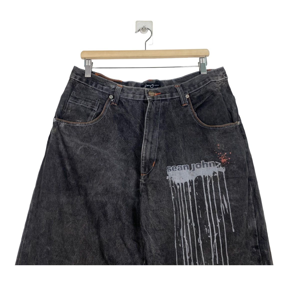 Sean John × Vintage 💥90s SEAN JOHN PAINTER JEAN DENIM STREETWEAR Size US 34 / EU 50 - 5 Thumbnail