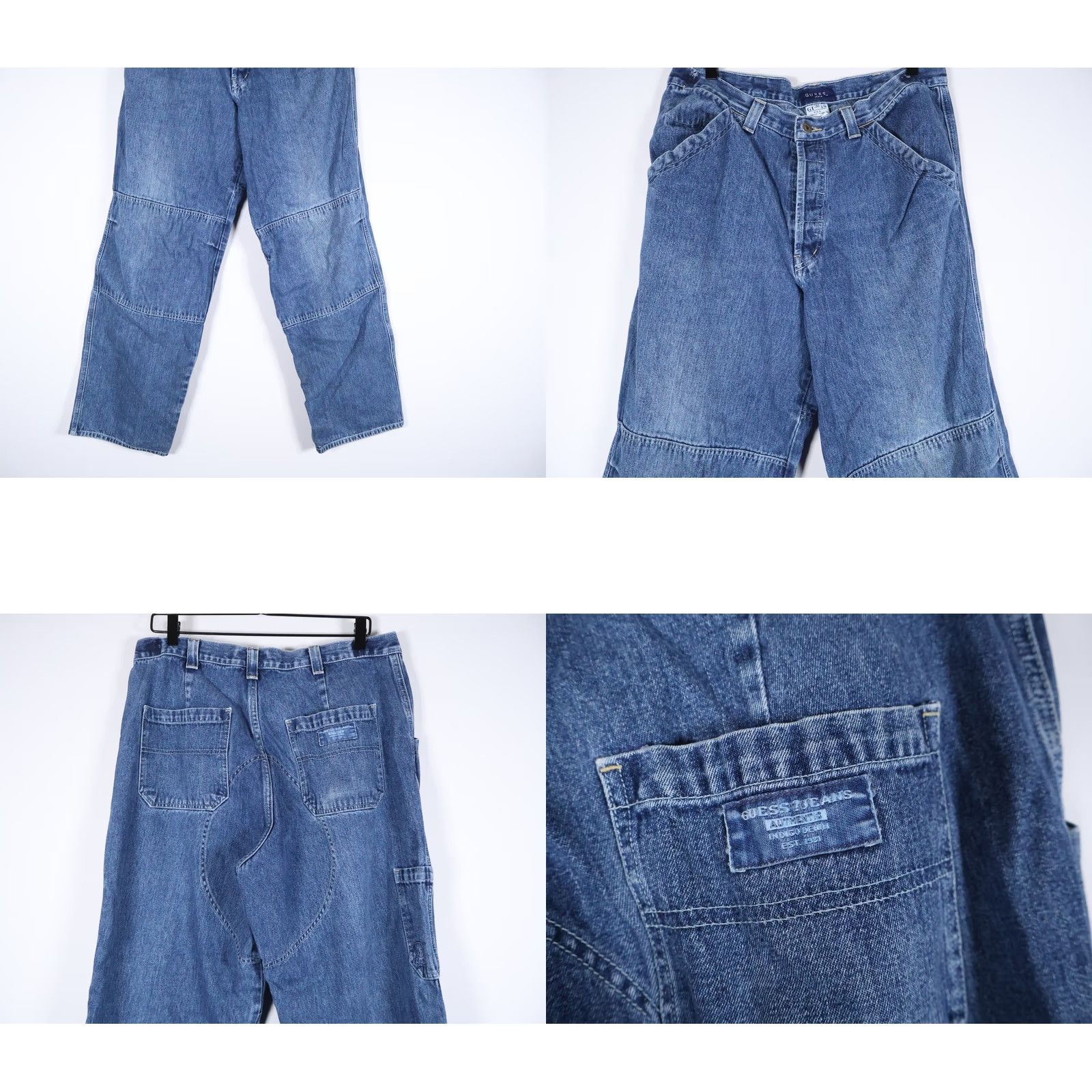 Guess VINTAGE GUESS Jeans Men's 34 x 32 Blue Baggy Fit Carpenter Button Fly 90s Size US 34 / EU 50 - 9 Thumbnail