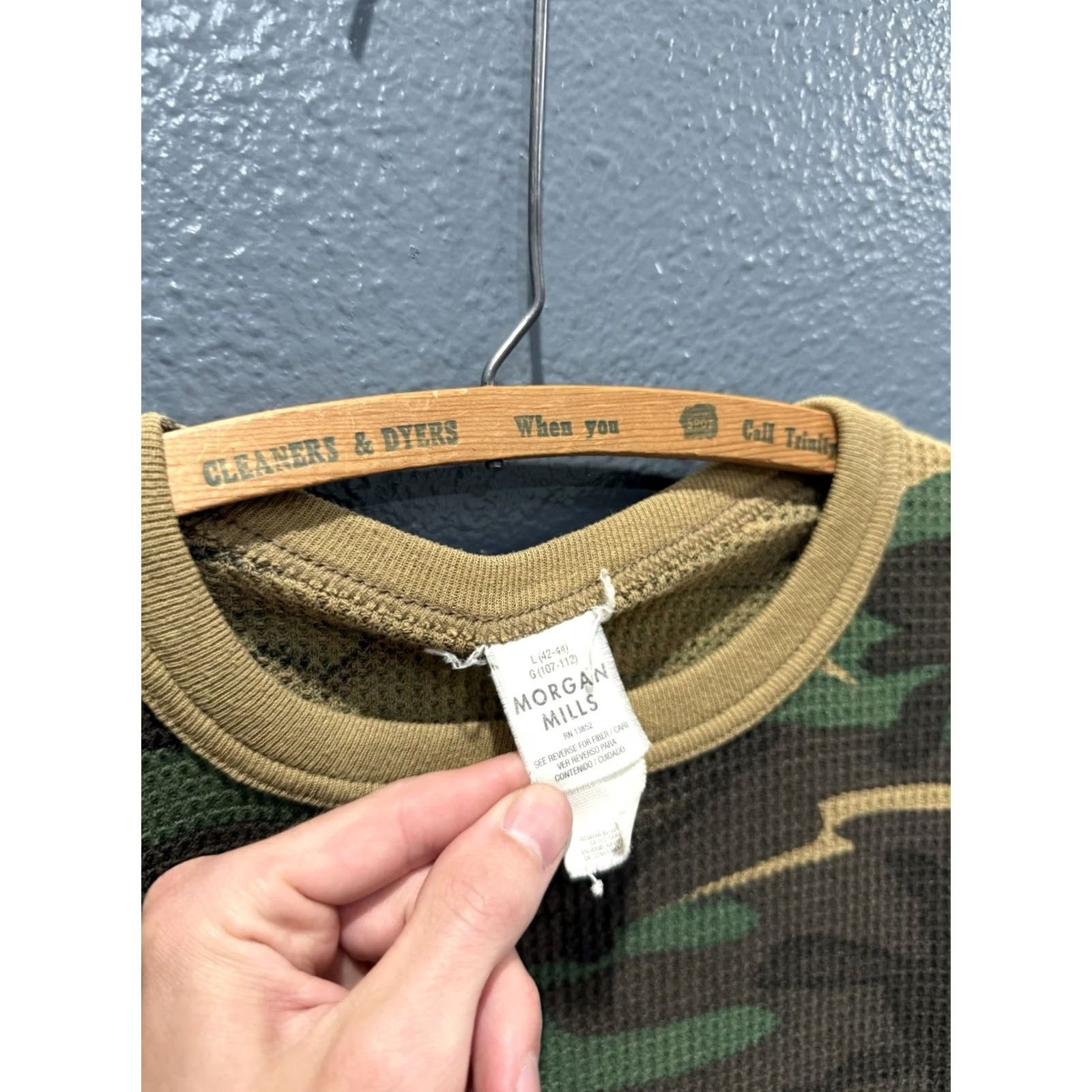 Vintage Vintage Morgan Mills Thermal Shirt Large Camo Waffle Long Sleeve 90’s Mens Size US L / EU 52-54 / 3 - 2 Thumbnail