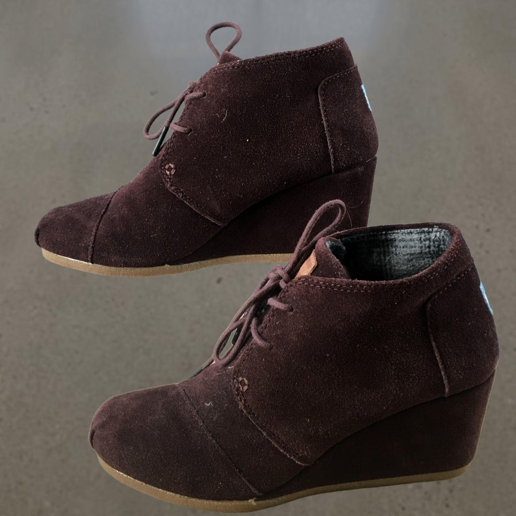 Toms Toms Boots Womens 9 Wedge Ankle Booties Brown Leather Lace Up Casual Round Toe Shoes Mens? Size US 9 / IT 39 - 1 Thumbnail