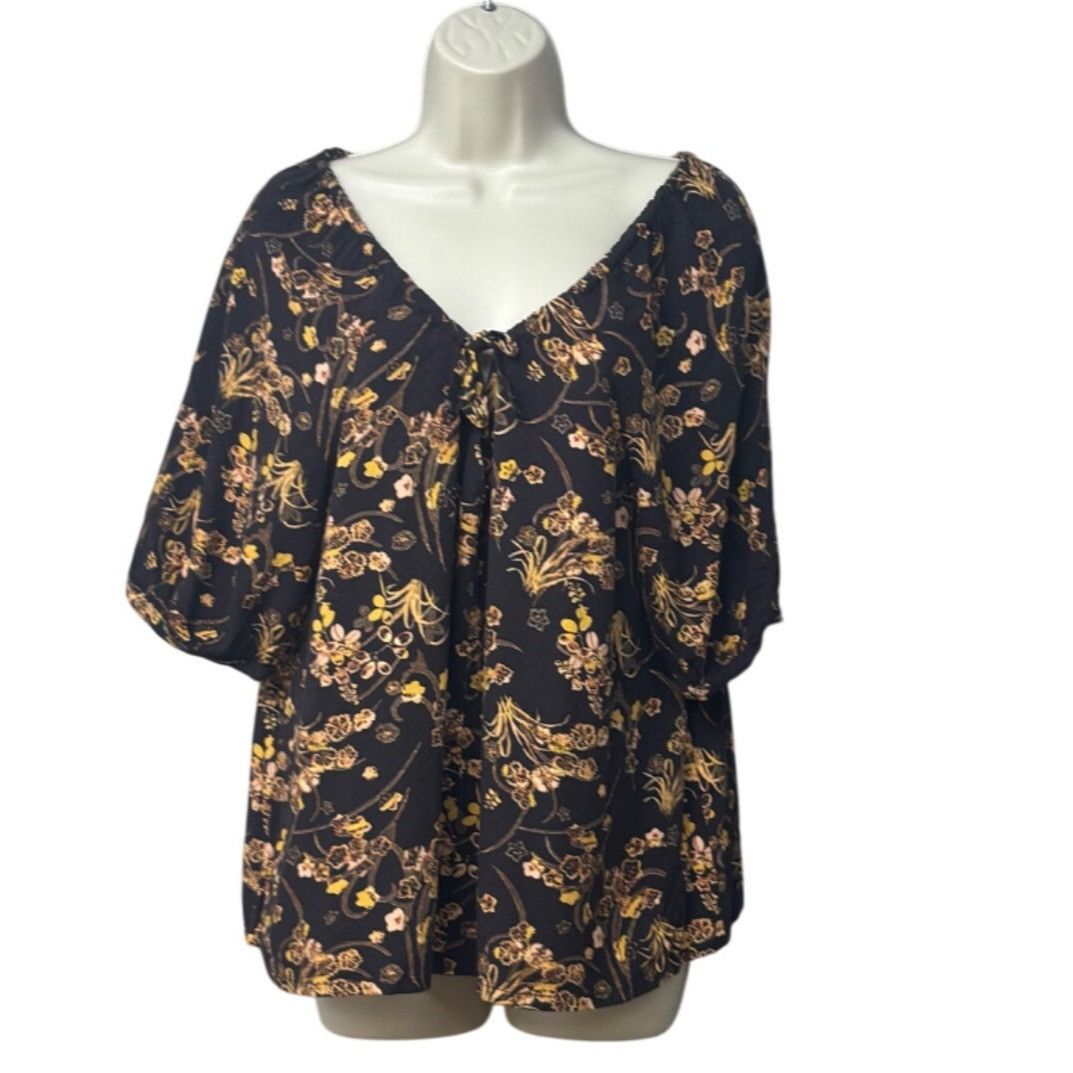 Treasure & Bond Treasure & Bond Women’s Elbow Sleeve Printed Peasant Top, Br Size XS / US 0-2 / IT 36-38 - 11 Thumbnail