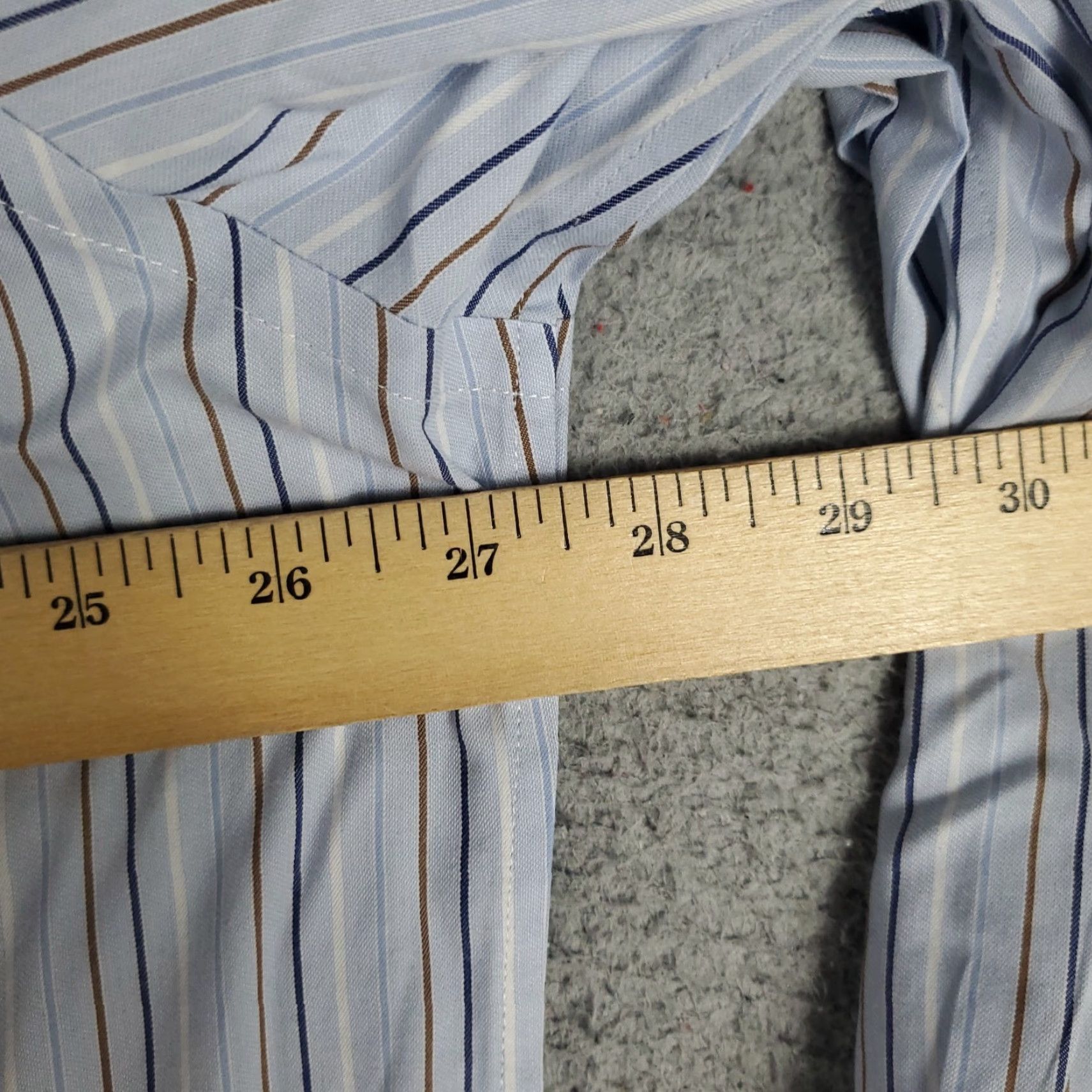 Brooks Brothers VINTAGE Brooks Brothers Shirt Mens 18 Blue Striped Madison Dress Button Up Long Sleeve, 18, Blue, Non-Iron, Regular Fit, Men's Dress Shirt Size 48R - 6 Thumbnail