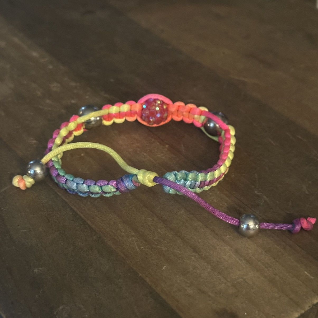Other Rainbow woven bead adjustable cord bracelet Size ONE SIZE - 4 Thumbnail