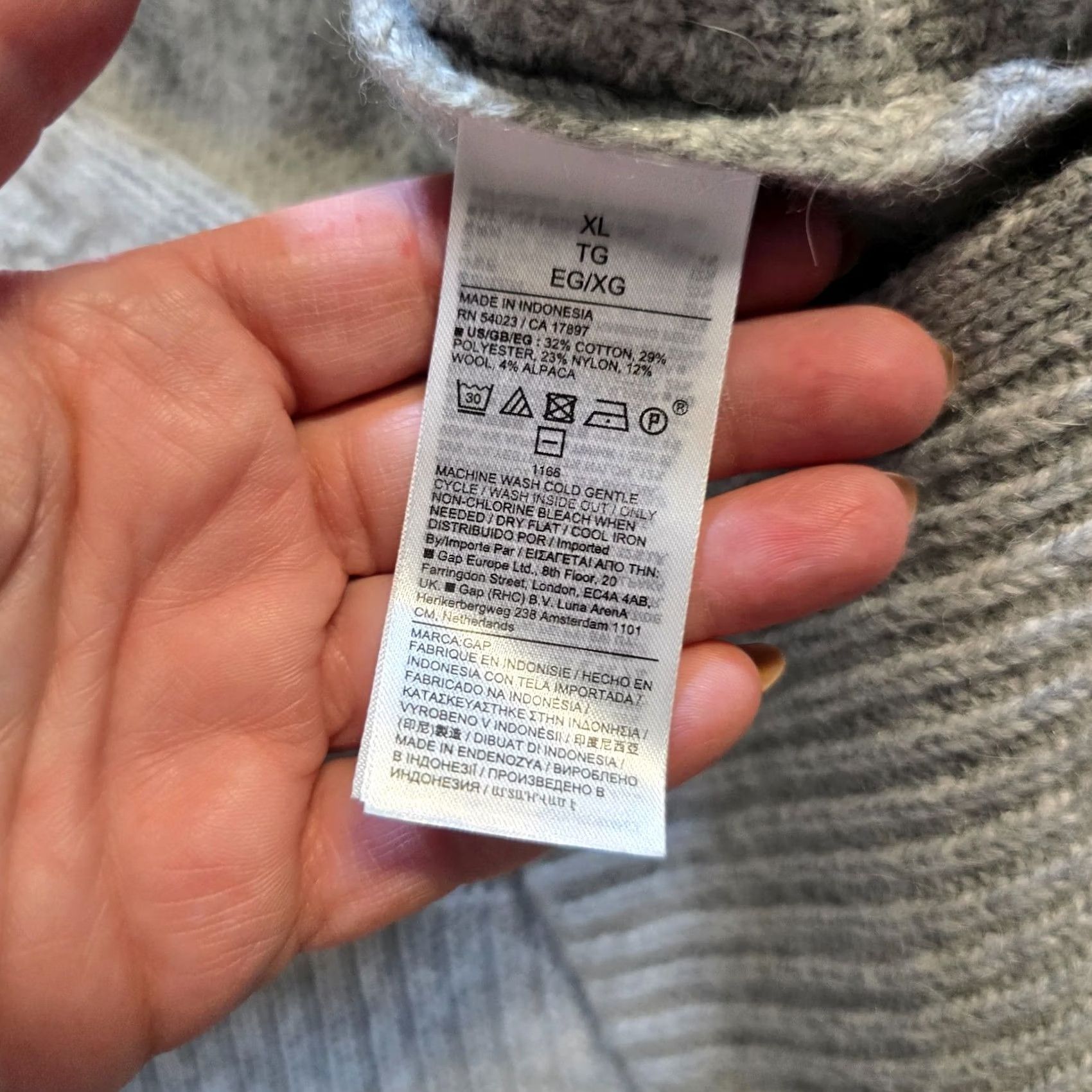 Gap GAP Sweater Womens Size XL Gray Cable-Knit Wool Alpaca Blend Turtleneck Casual Pullover Regular Women’s Winter Size XL / US 12-14 / IT 48-50 - 7 Thumbnail