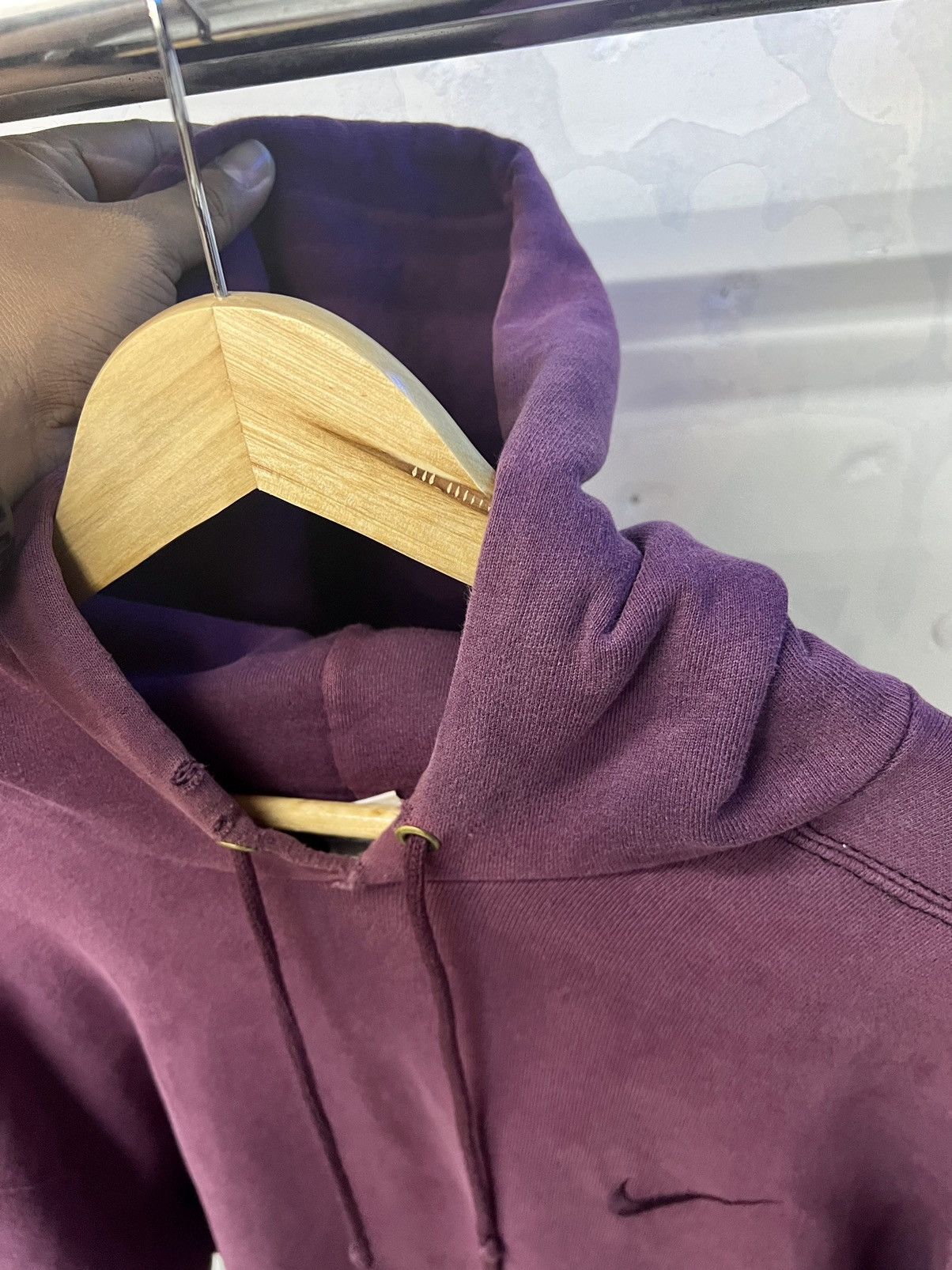 Nike × Vintage Vintage 90s Nike Small Swoosh Hoodie Size US L / EU 52-54 / 3 - 10 Thumbnail