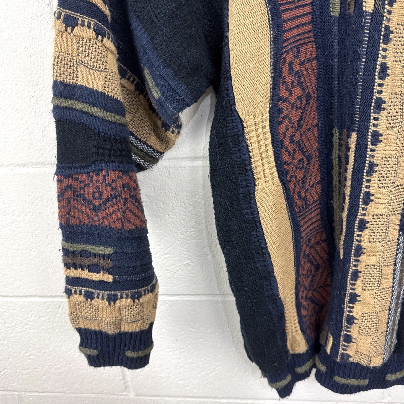 Coogi Vintage Protege 3D Coogi Style Knit Crewneck Sweater Men XL Blue Tan Pullover Size US XL / EU 56 / 4 - 5 Thumbnail