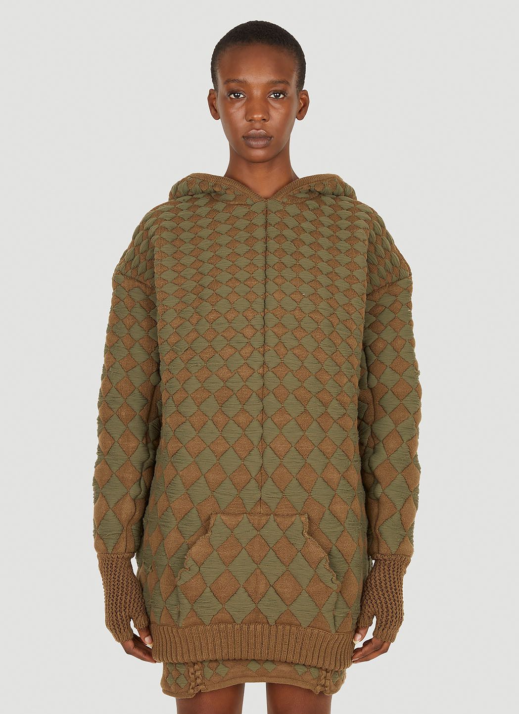 ISA BOULDER Illusion Quilted Hooded Sweatshirt Size L / US 10 / IT 46 - 1 Thumbnail