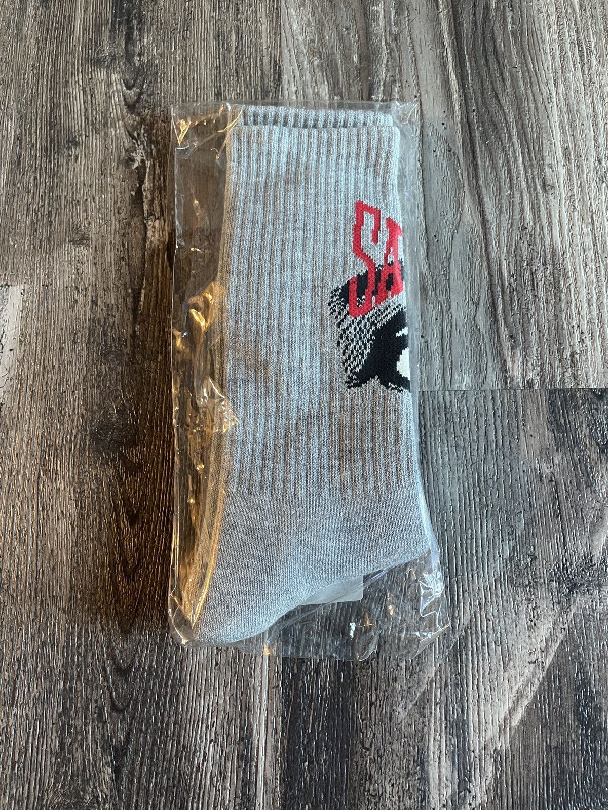 image of Cali Thornhill Dewitt x Readymade Saint Michael (Saint Mxxxxxx) Grey Eye Socks, Men's