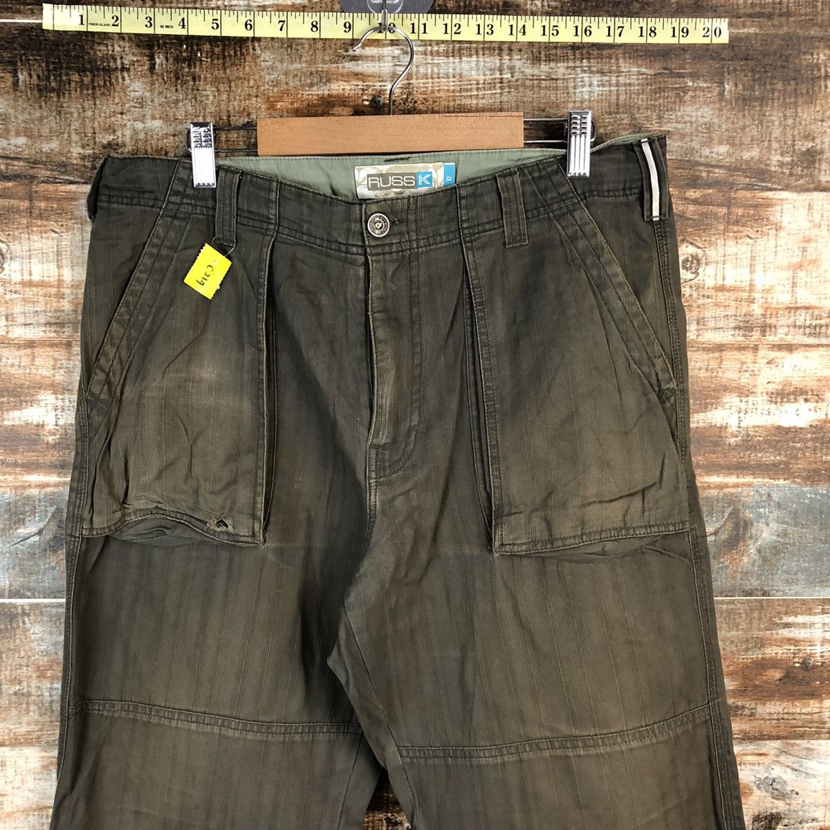 Japanese Brand DL Russ K Brown Cargo vintage Casual Pants #C214 Size US 33 - 4 Thumbnail