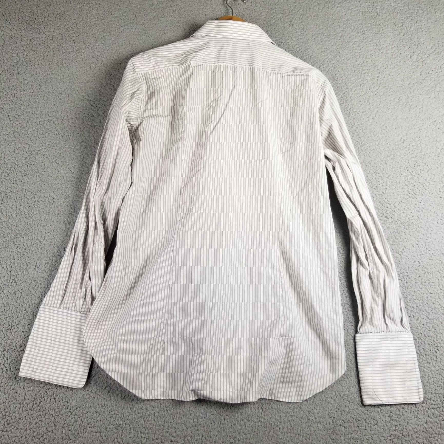 Brioni VINTAGE Brioni Shirt Mens 16-41 White Stripe Large Button Up Made In Italy Dress Shirt Size 42R - 2 Thumbnail