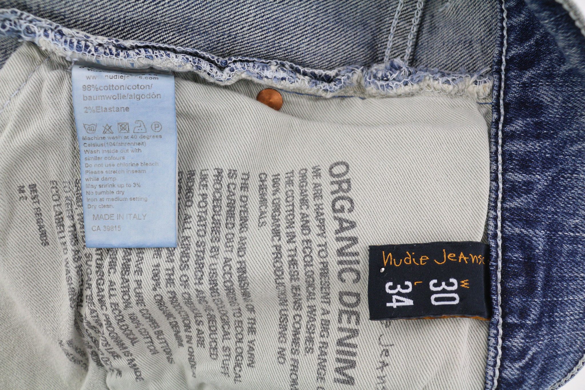 Nudie Jeans SLIM JIM W30/L34 Organic Eco Wash Zip Blue 82663 Size US 30 / EU 46 - 6 Thumbnail