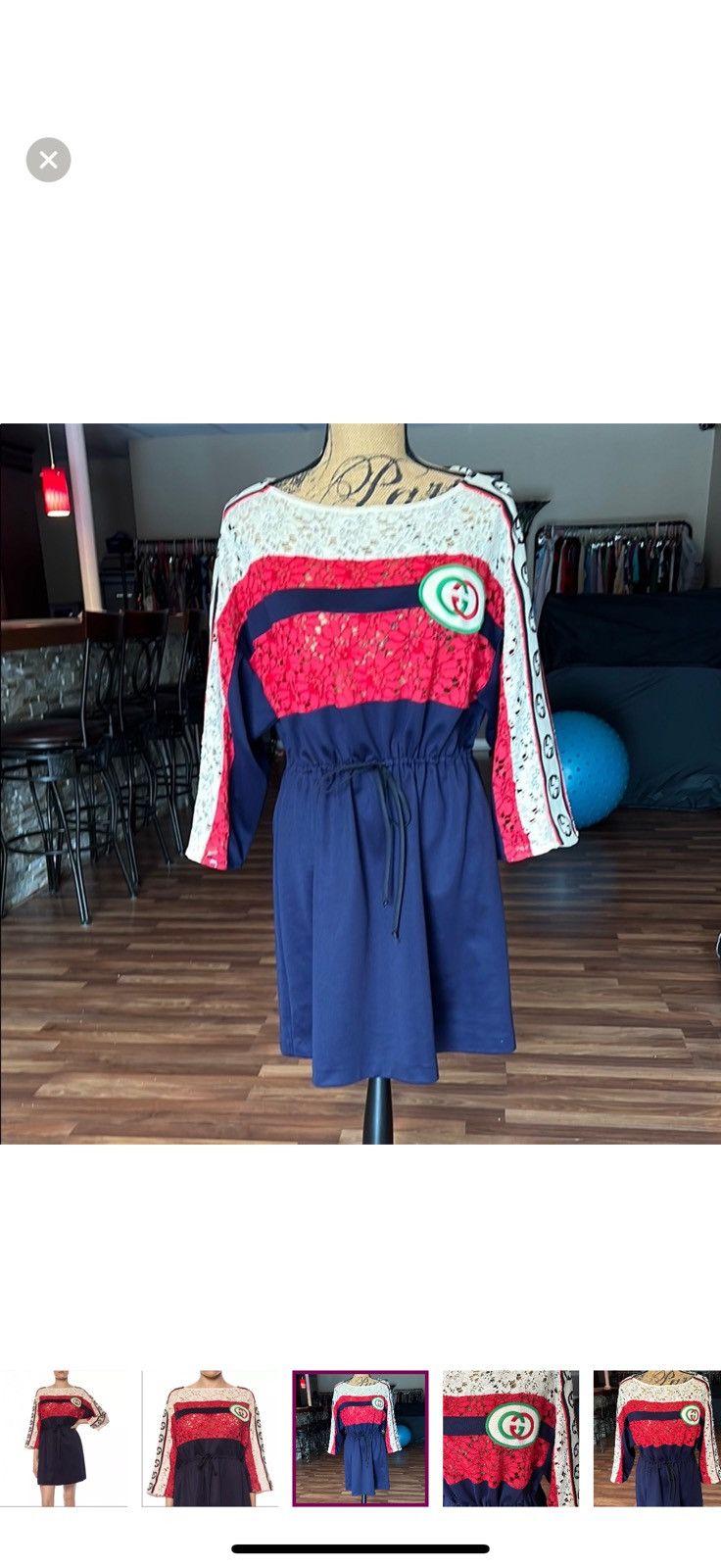 Gucci Gucci size medium monogram sleeves drawstring dress Size M / US 6-8 / IT 42-44 - 5 Thumbnail