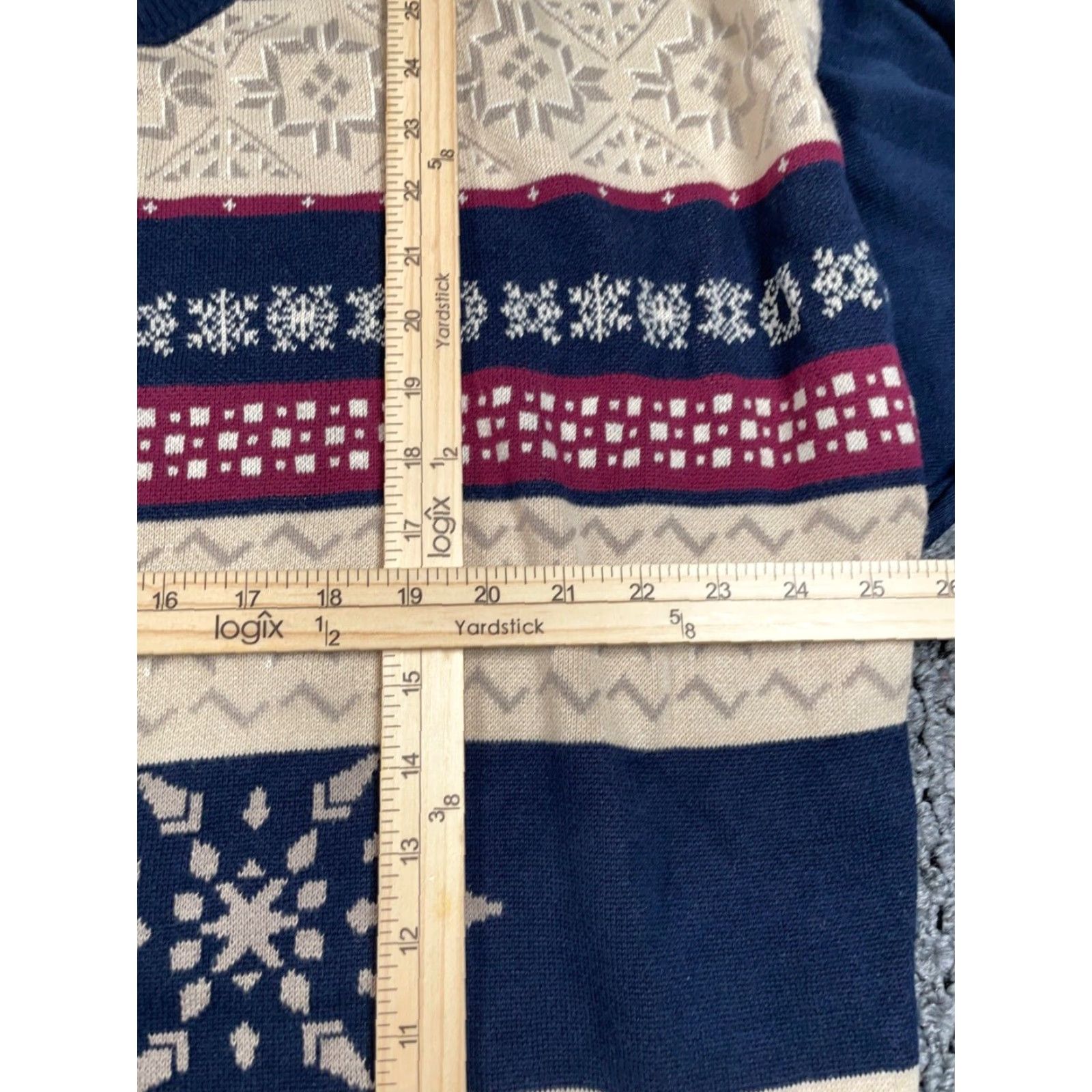Bugle Boy VINTAGE Bugle Boy Sweater Men XL Blue American Flag Snowflake Pattern Lightweight Cotton Crew Neck Oversized Pullover Retro Size US XL / EU 56 / 4 - 7 Thumbnail