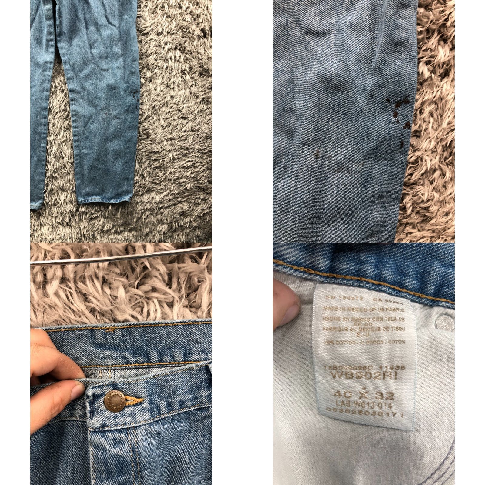 Wrangler Wrangler Jeans 40x32 Mens Mid Rise Straight Blue Denim 5-Pocket Regular Fit Jeans Men Classic Denim Size US 40 / EU 56 - 8 Thumbnail