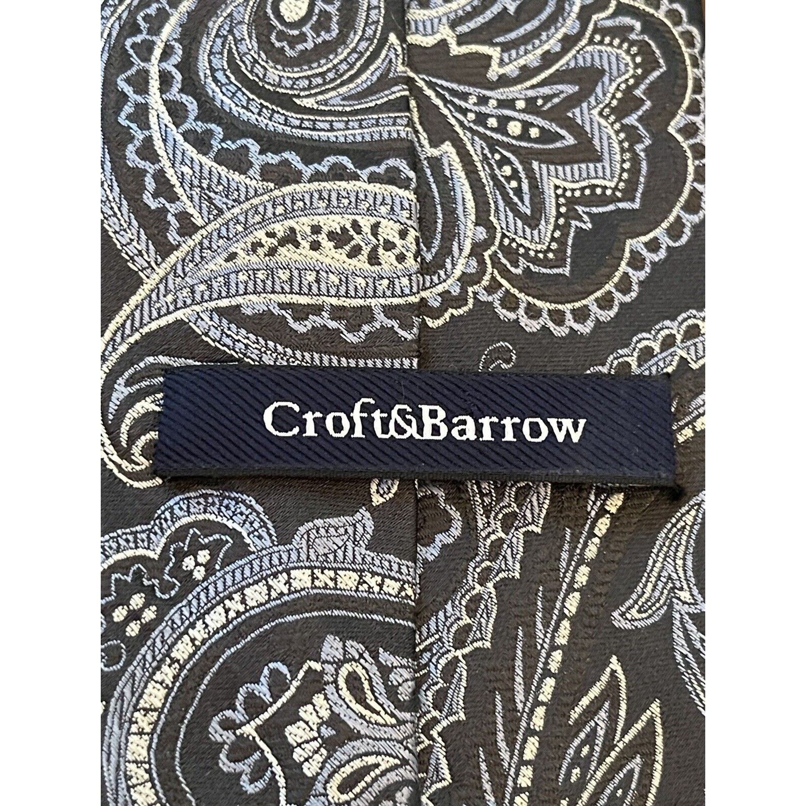 Croft & Barrow Croft & Barrow Black Blue Hand Made 100% Silk Made In China Size ONE SIZE - 8 Thumbnail