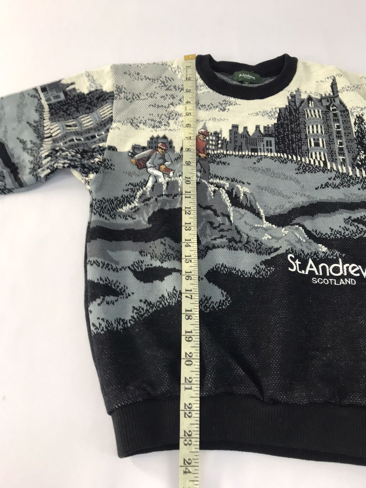 Vintage 90s St Andrew Scotland Landscape Golf Knitwear Wool Sweater Size US M / EU 48-50 / 2 - 9 Thumbnail