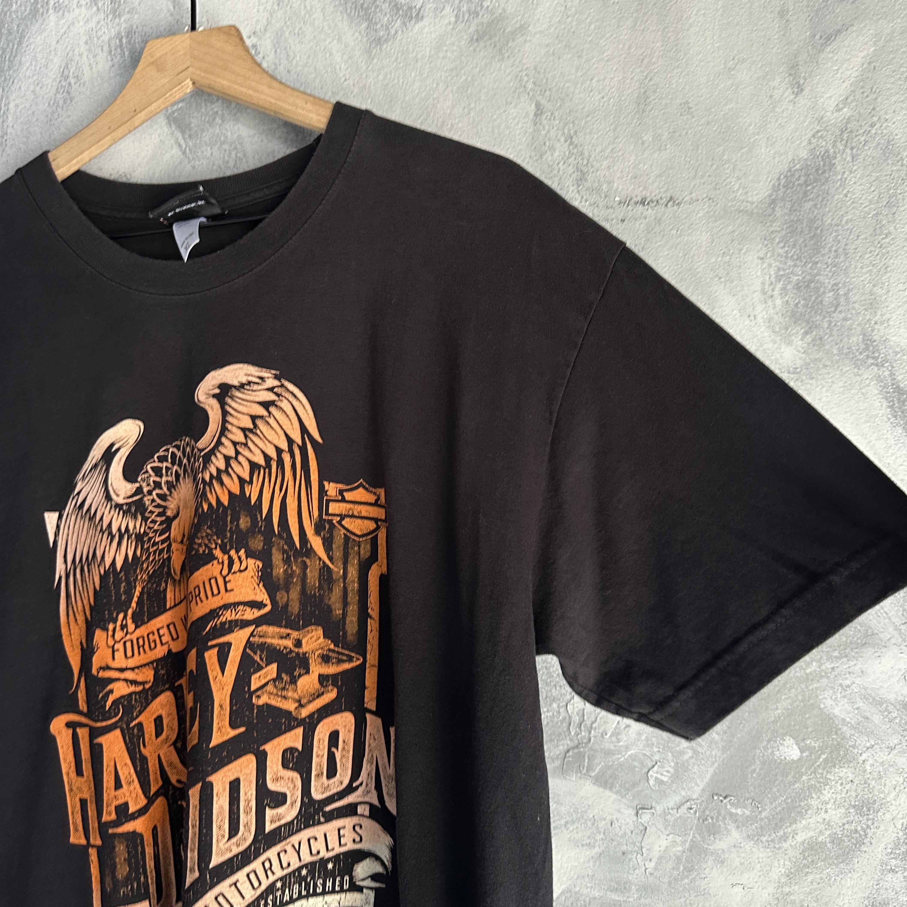 Harley Davidson Vtg Harley Davidson Black Graphic Shirt USA Alaska Eagle Size US XL / EU 56 / 4 - 4 Thumbnail