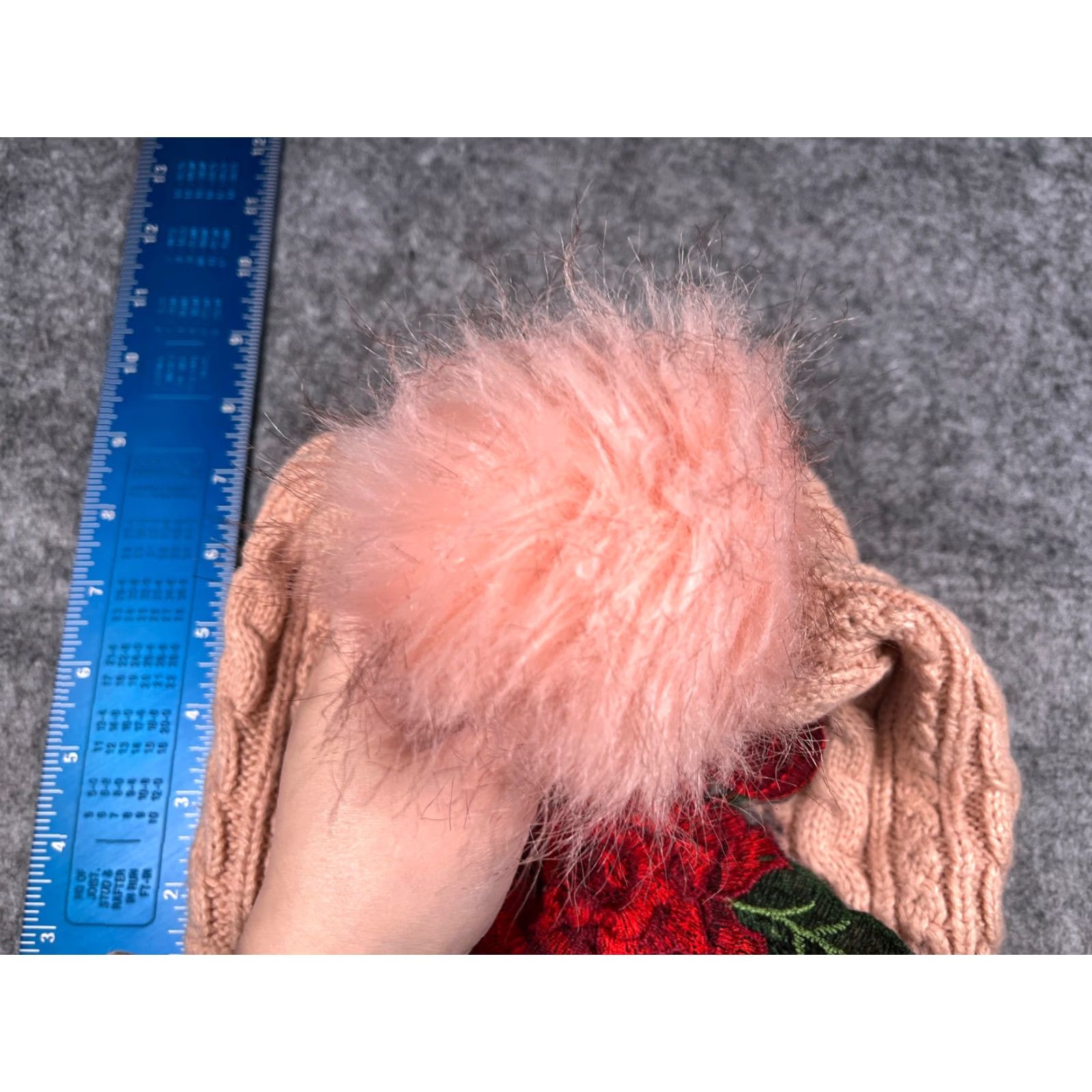Pinko VINTAGE Floral Beanie Womens One Size Pink Acrylic Knit Outdoor Ski Casual Winter Size ONE SIZE - 3 Thumbnail