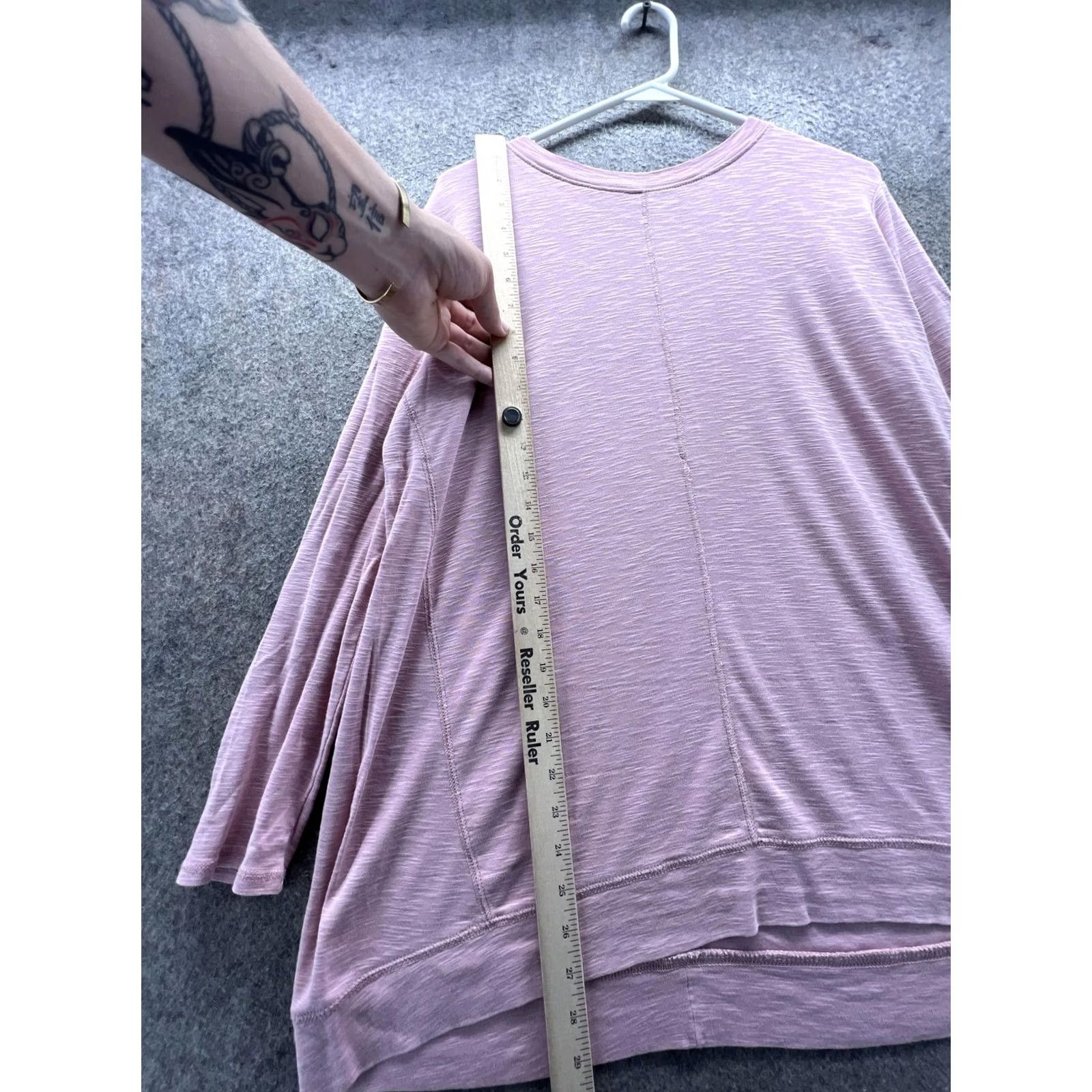 J. Jill J. Jill Shirt Womens Medium Pink Crew Neck 3/4 Sleeve Pima Cotton Jersey Top Size M / US 6-8 / IT 42-44 - 2 Thumbnail