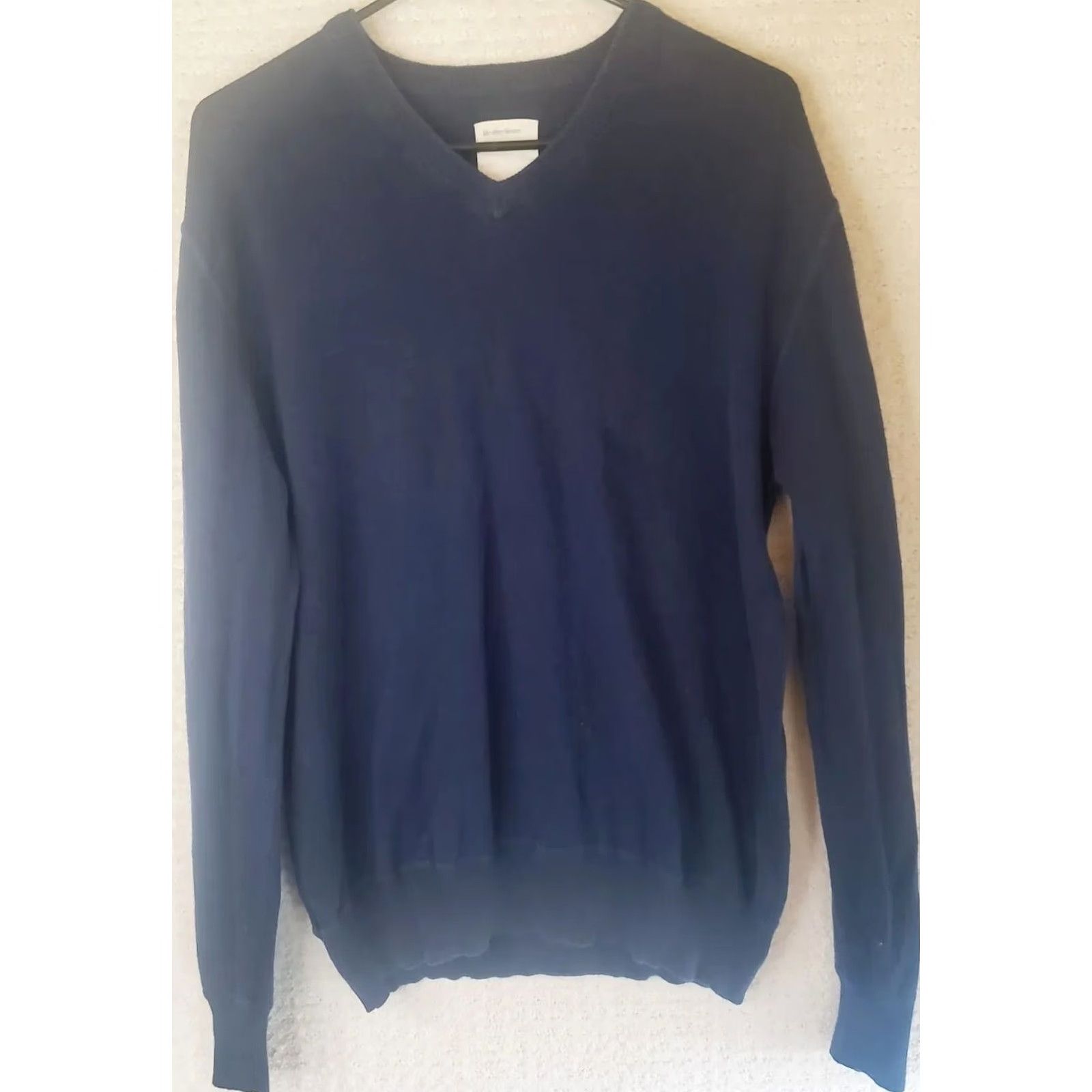 Denime Life After Denim Navy Blue V-Neck Pullover Sweater L Cotton Men Shirt/ Sweater Size US L / EU 52-54 / 3 - 2 Thumbnail