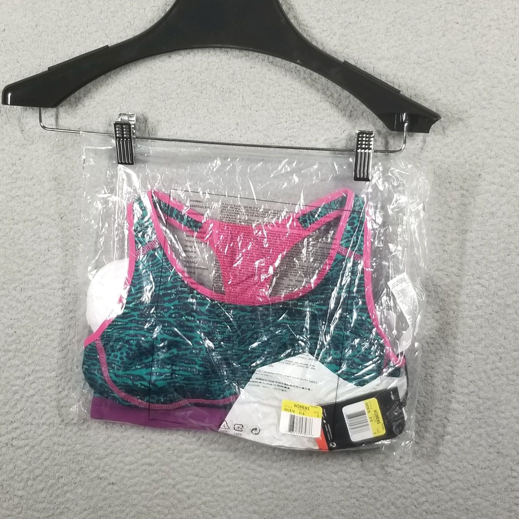 Nike Nike PRO Bra Women Large Teal Pink Venom Printed Sports Bra Tops Rare Size ONE SIZE - 3 Thumbnail