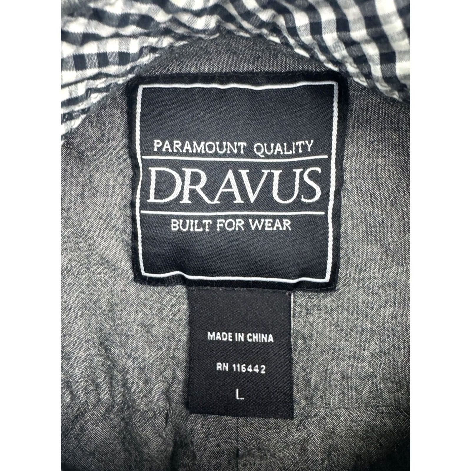 Vintage Dravus Snap Up Shirt Men's Large Gray Long Sleeve 100% Cotton Pockets Size US M / EU 48-50 / 2 - 2 Thumbnail