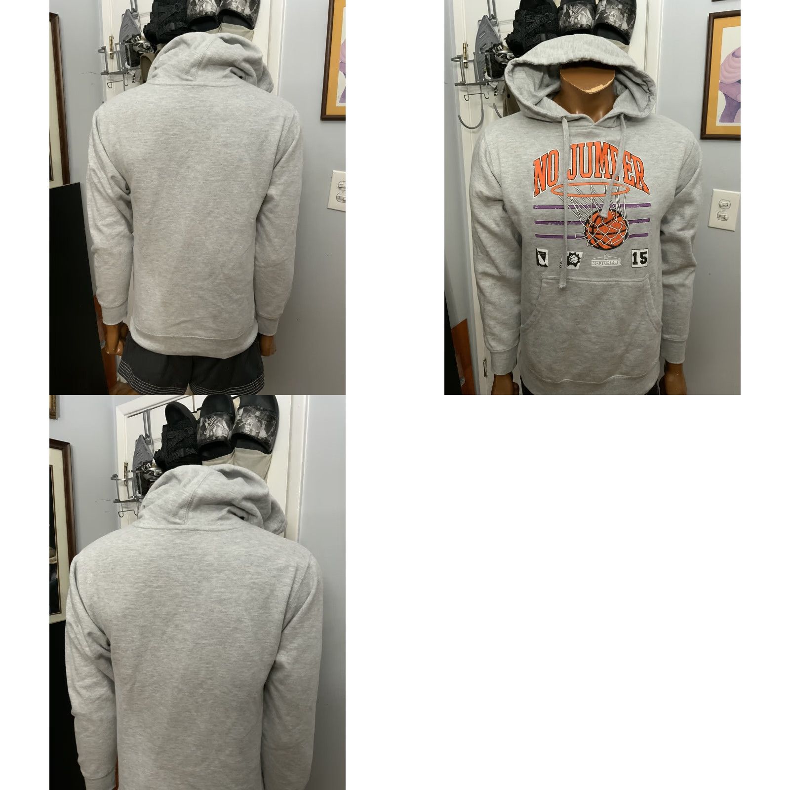 Vintage VINTAGE No Jumper Music Podcast Adam22 Talk Show Merch Basketball Grey Hoodie S Mens Size US S / EU 44-46 / 1 - 8 Thumbnail