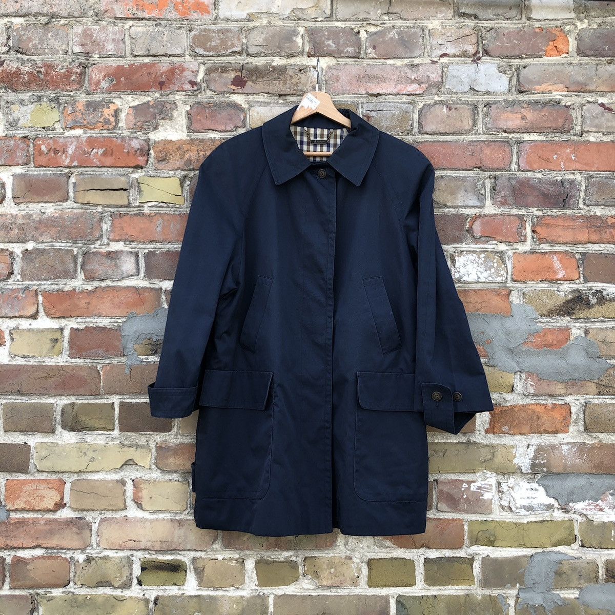 Vintage Aquascutum Coat Jacket Trench Checkered