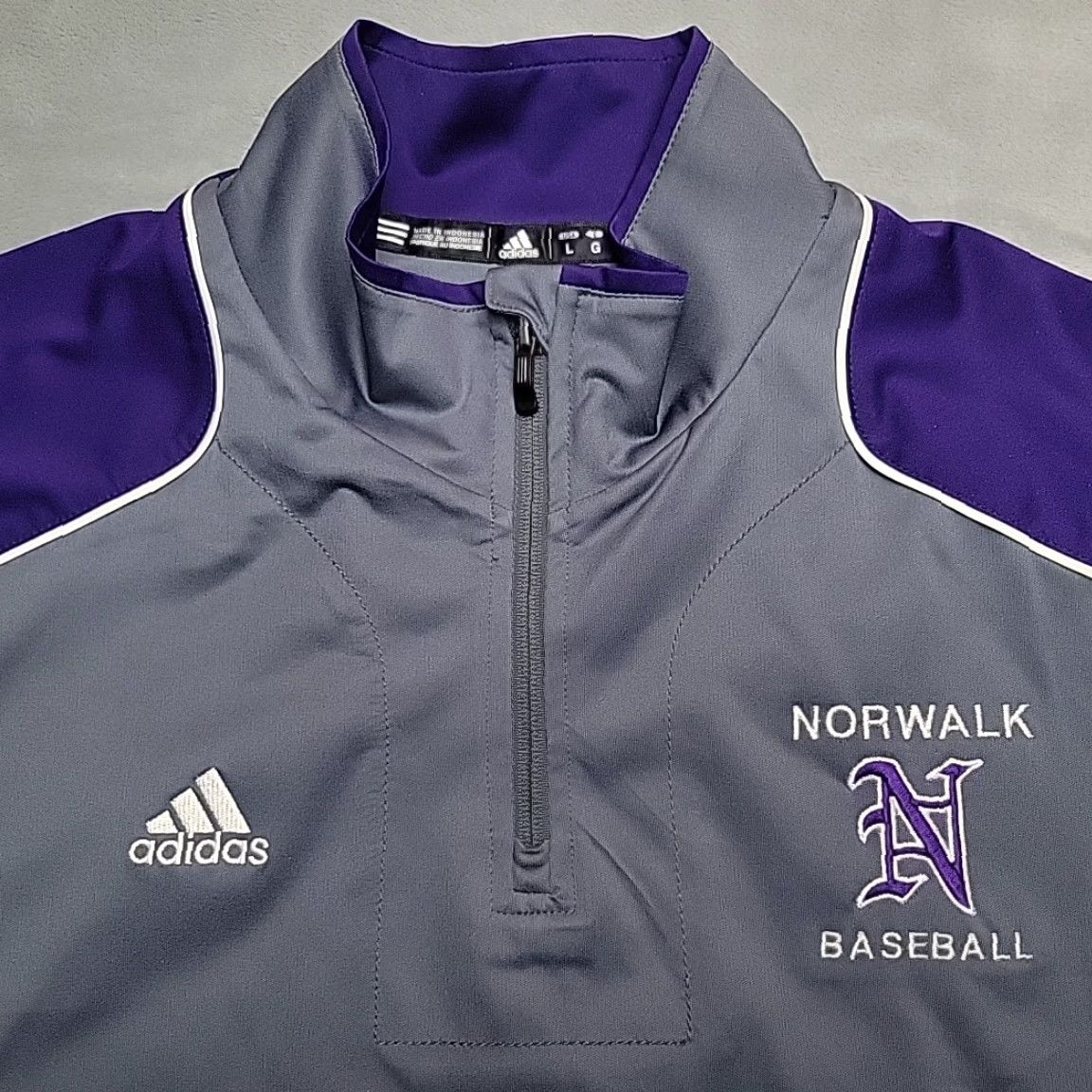 Adidas Adidas Shirt Mens L 1/4 Zip Pullover Gray Norwalk Baseball Short Sleeve Game Day Size US L / EU 52-54 / 3 - 3 Thumbnail