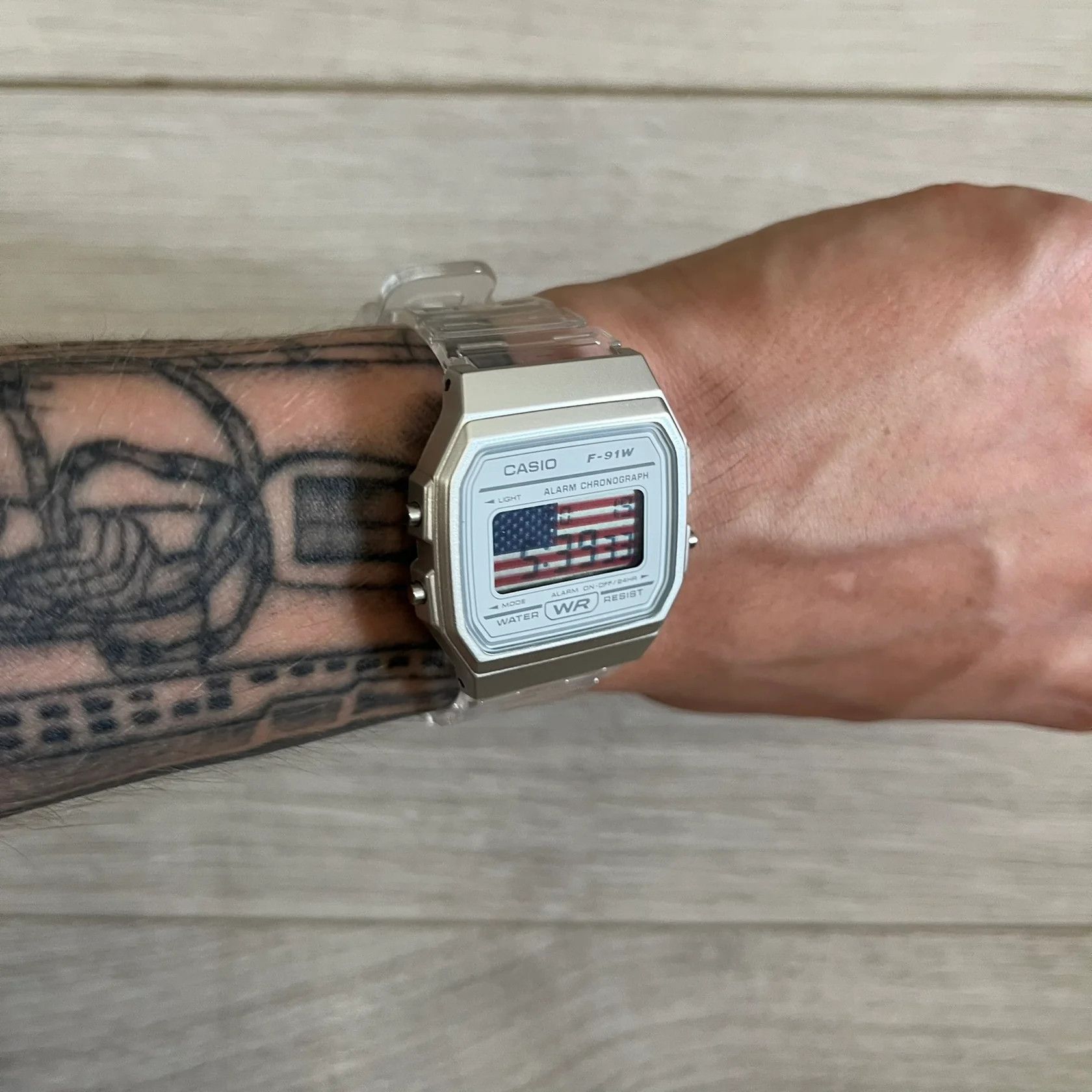 Casio Casio F-91W "USA" Clear Digital Watch Size ONE SIZE - 4 Thumbnail