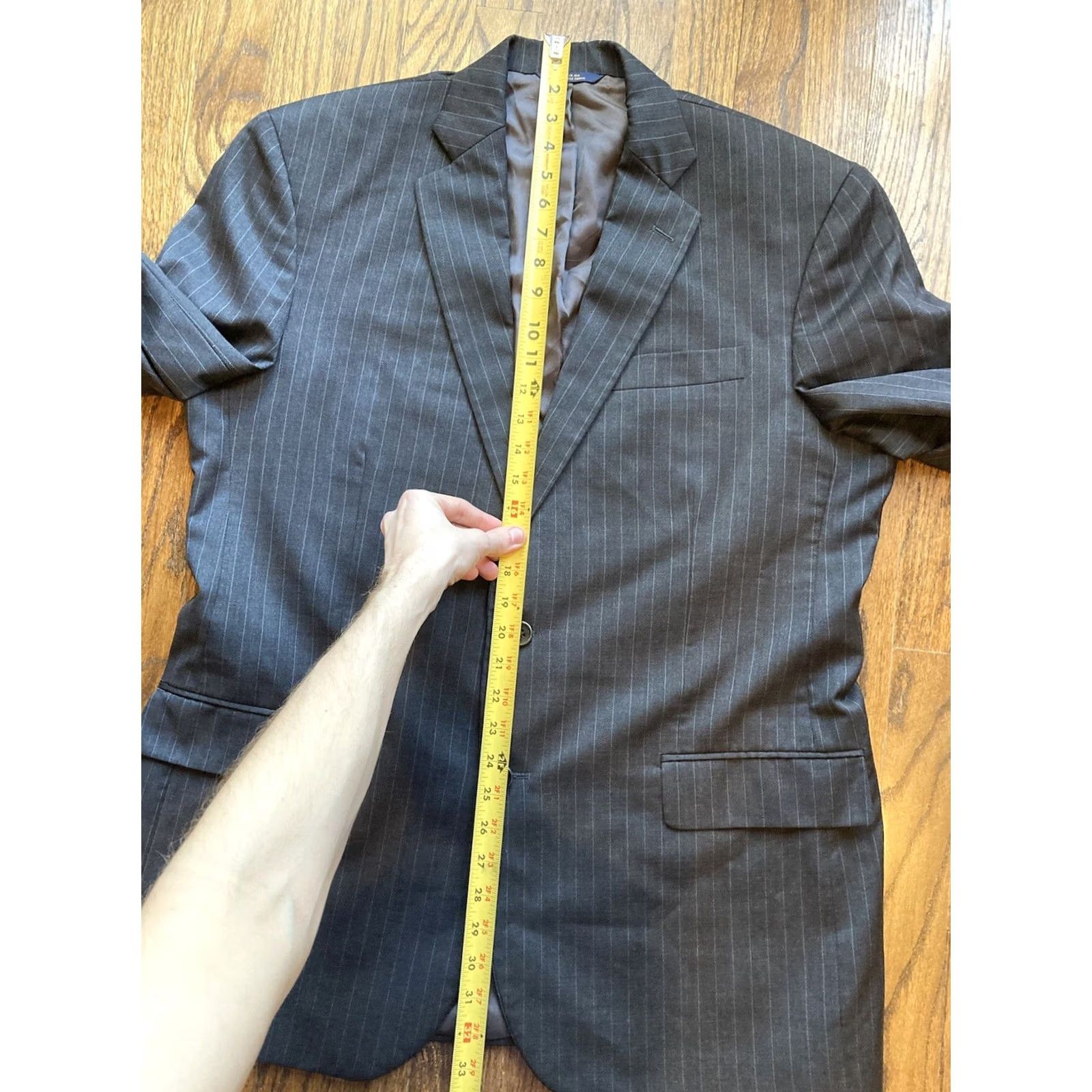 Brooks Brothers Brooks Brothers Blazer Mens 44R Wool Charcoal Gray Striped 2 Piece Classic Notch Lapel Four-Button 2 Piece Travel USA Size 44R - 5 Thumbnail
