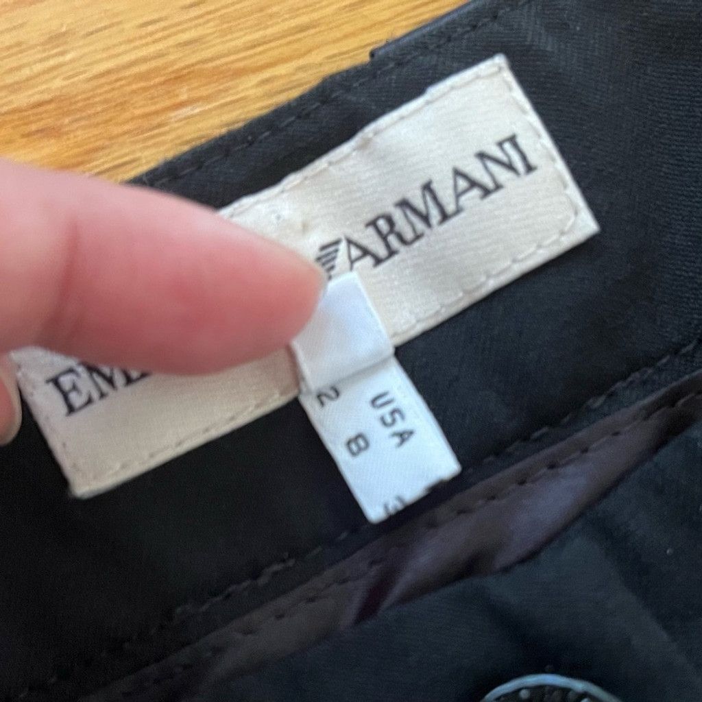 Emporio Armani EMPORIO ARMANI Black Wool Blend Trouser Pants Size 30" / US 8 / IT 44 - 7 Thumbnail